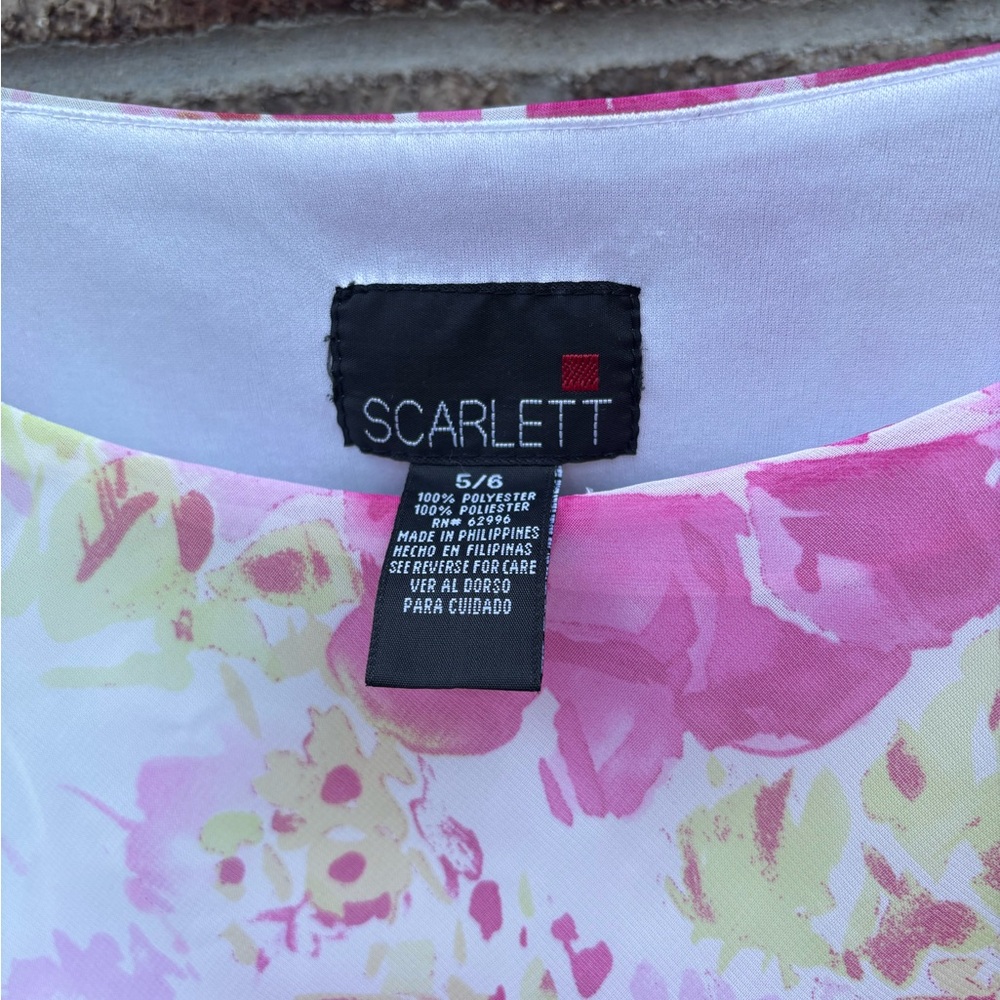 Y2K Scarlett Floral Fit & Flare Dress Pink White 5/6 - Picture 2 of 10